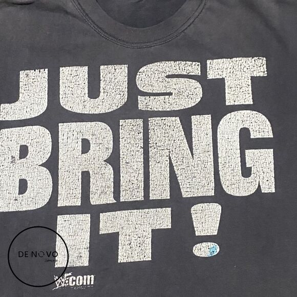 WWE Men’s Vintage The Rock “Just Bring It” Graphic T-shirt Medium Grey - Picture 3 of 7